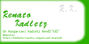 renato kadletz business card